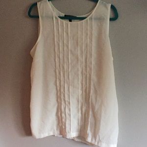 Banana Republic Sleeveless Ruffle Cream Blouse XL